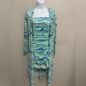 2 piece rugged tube dress and mesh coverup